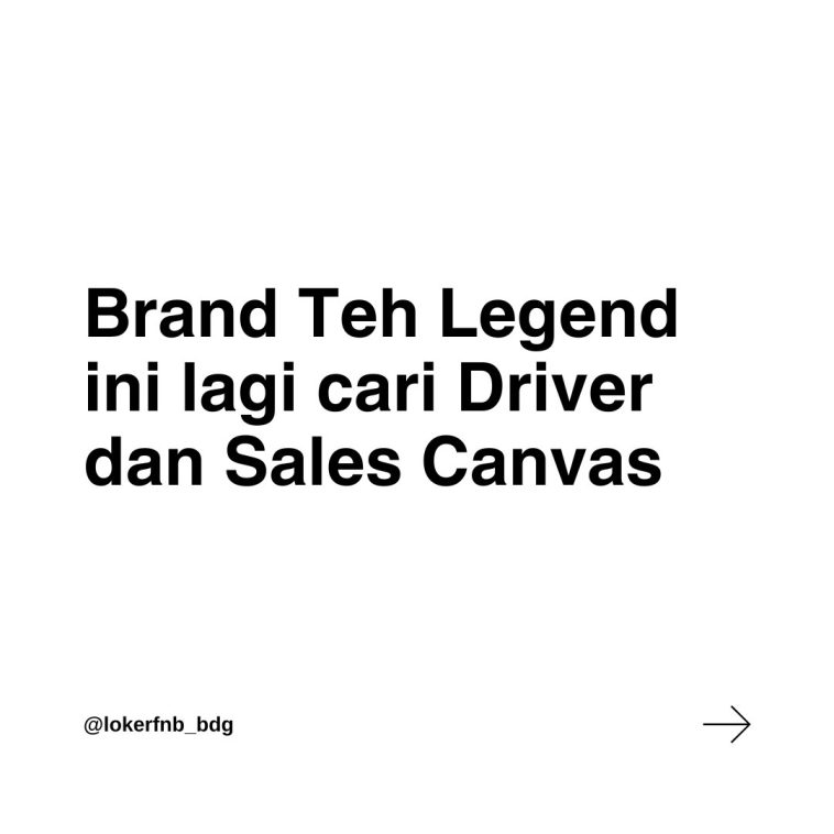 Loker driver, sales canvas, swasta