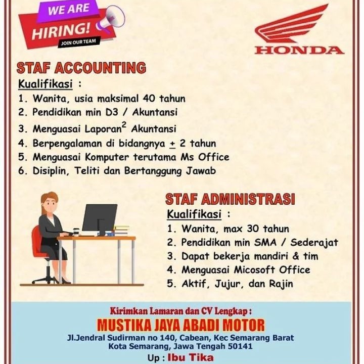Loker accounting, admin, administrasi, Ekonomi Bisnis, lulusan d3, lulusan sma/smk, swasta