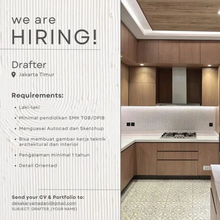LOWKER: Lowongan Kerja Drafter pengalaman 1 tahun Loker drafter, lulusan sma/smk, swasta