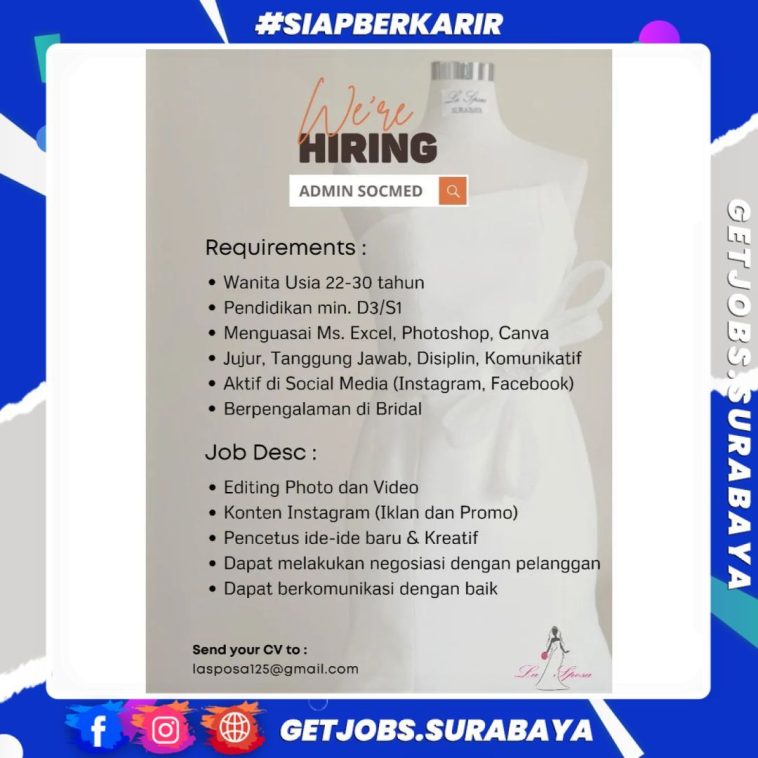 Loker admin sosmed, lulusan d3, swasta