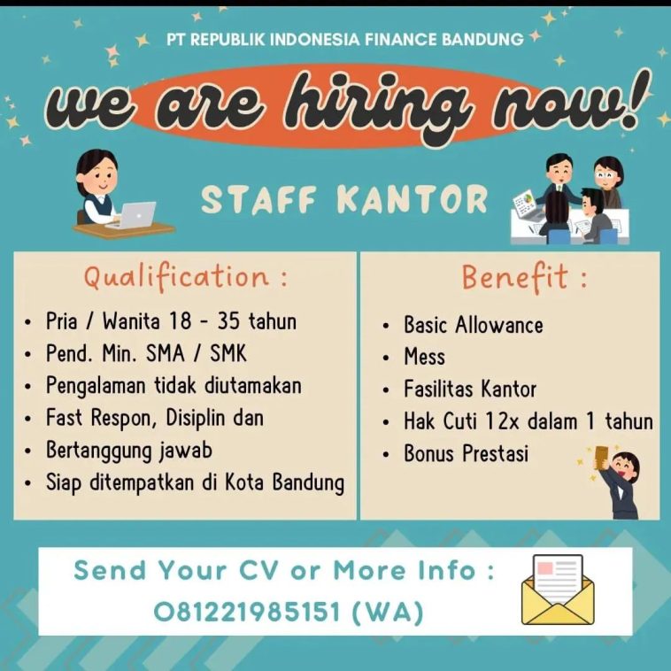 LOWKER: Lowongan Staff Kantor di PT Republik Indonesia Finance Loker lulusan sma/smk, swasta