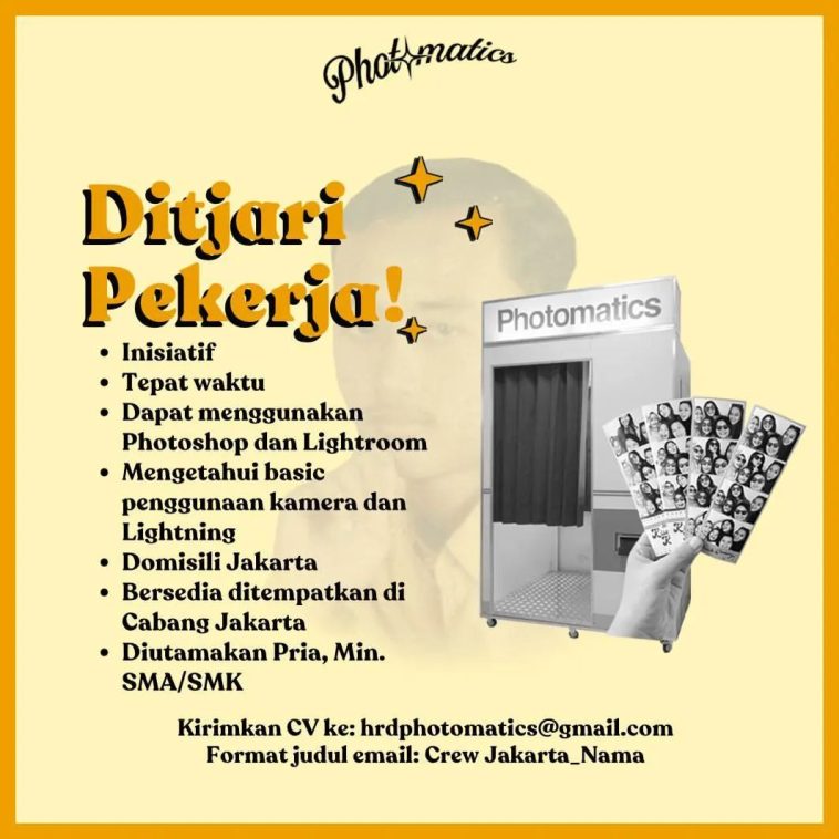 LOWKER: Lowongan kerja di Photomatics Loker lulusan sma/smk, photo, swasta
