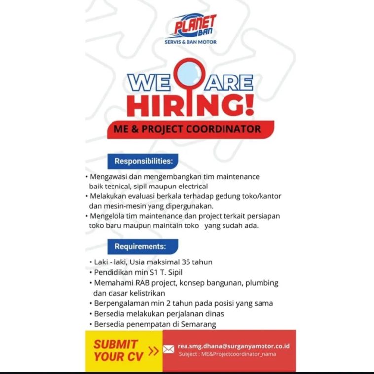 LOWKER: Lowongan kerja di Planet Ban Semarang Loker lulusan s1, swasta, teknik, teknik sipil