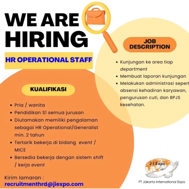 LOWKER: Hiring HR Operational Staff PT. Jakarta International Expo Loker hrd, lulusan s1, swasta