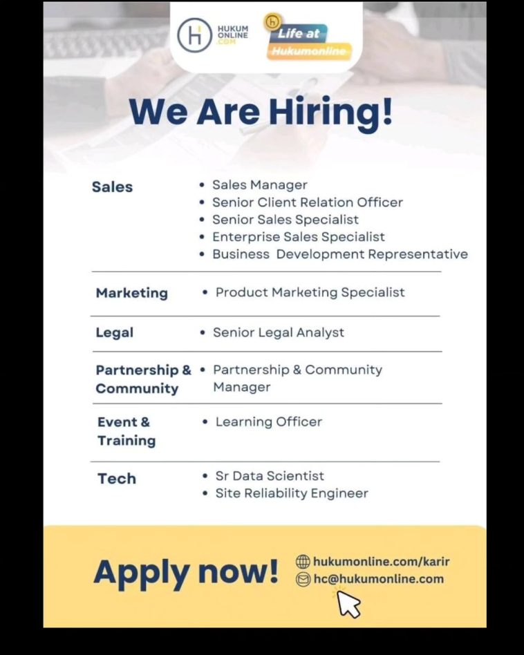 LOWKER: Lowongan Kerja at Hukum Online Loker hukum, legal, marketing, sales, swasta