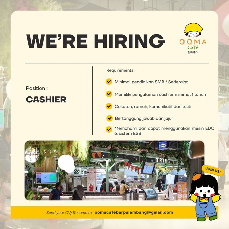 Loker Cashier, lulusan sma/smk, swasta