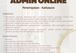 Loker admin online, customer service, Kecantikan, lulusan sma/smk, skincare, swasta
